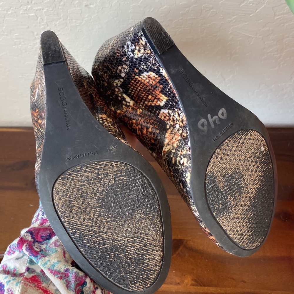 Bcbg Python Print Slip On Thin Wedge - image 4